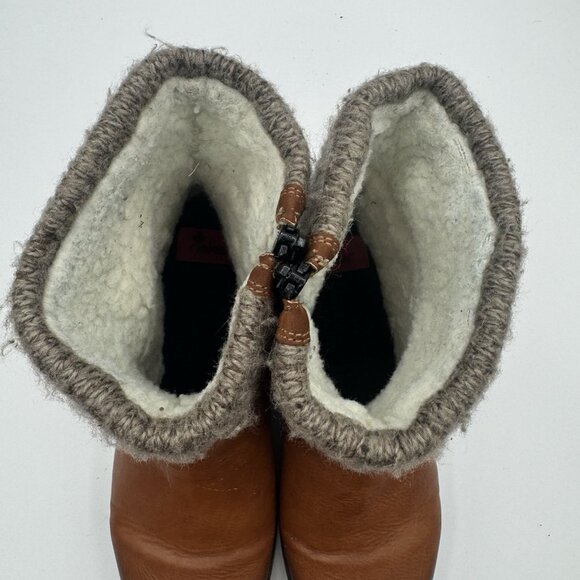 Rieker Women's Fee Sherpa Lined Faux Leather Boots Size EU 39 US 8 Brown Zip - Picture 8 of 9